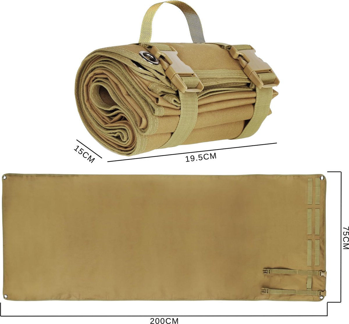 Camping Mat Opvouwbaar 75 x 200cm Bruin