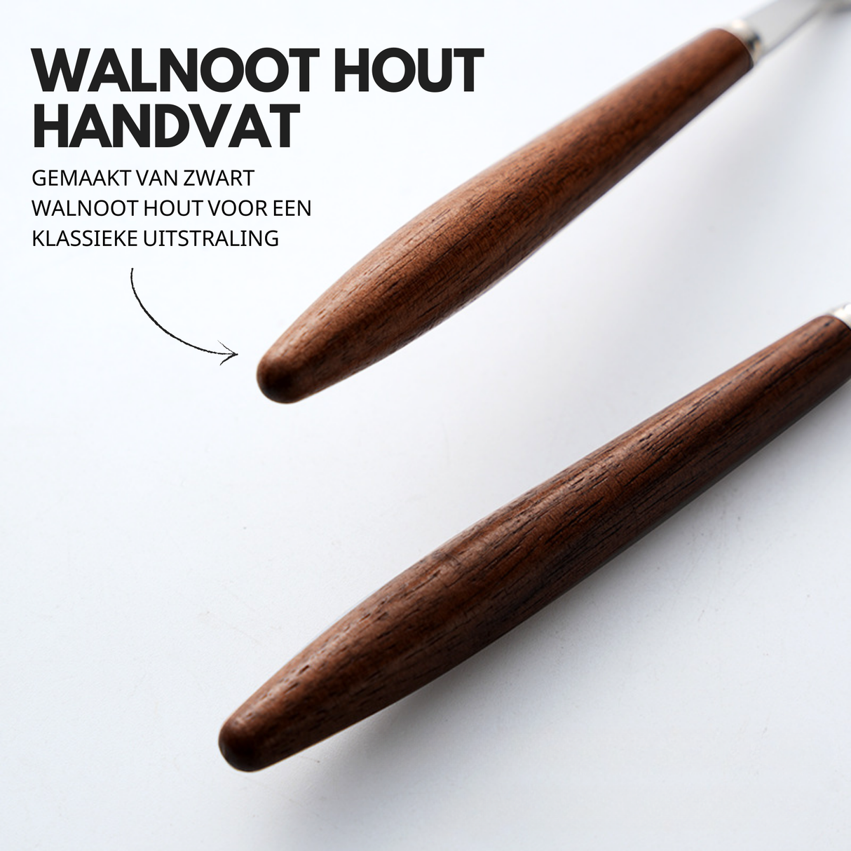 Botermesjes met Walnoot Handvat 6 Stuks