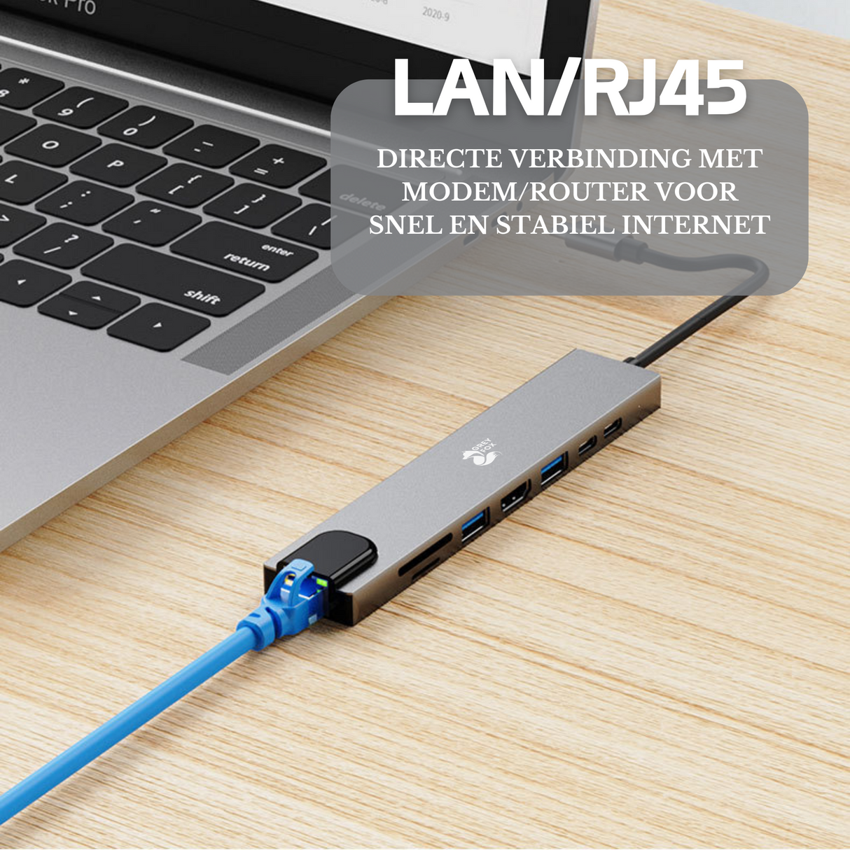 8-in-1 USB/Netwerk Hub