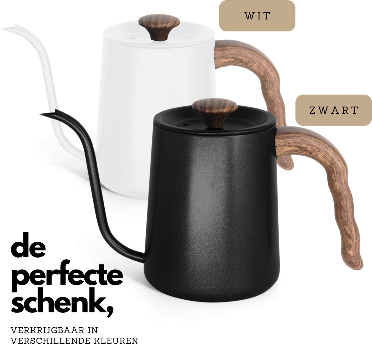 Slow Coffee Ketel 600ml Wood Zwart