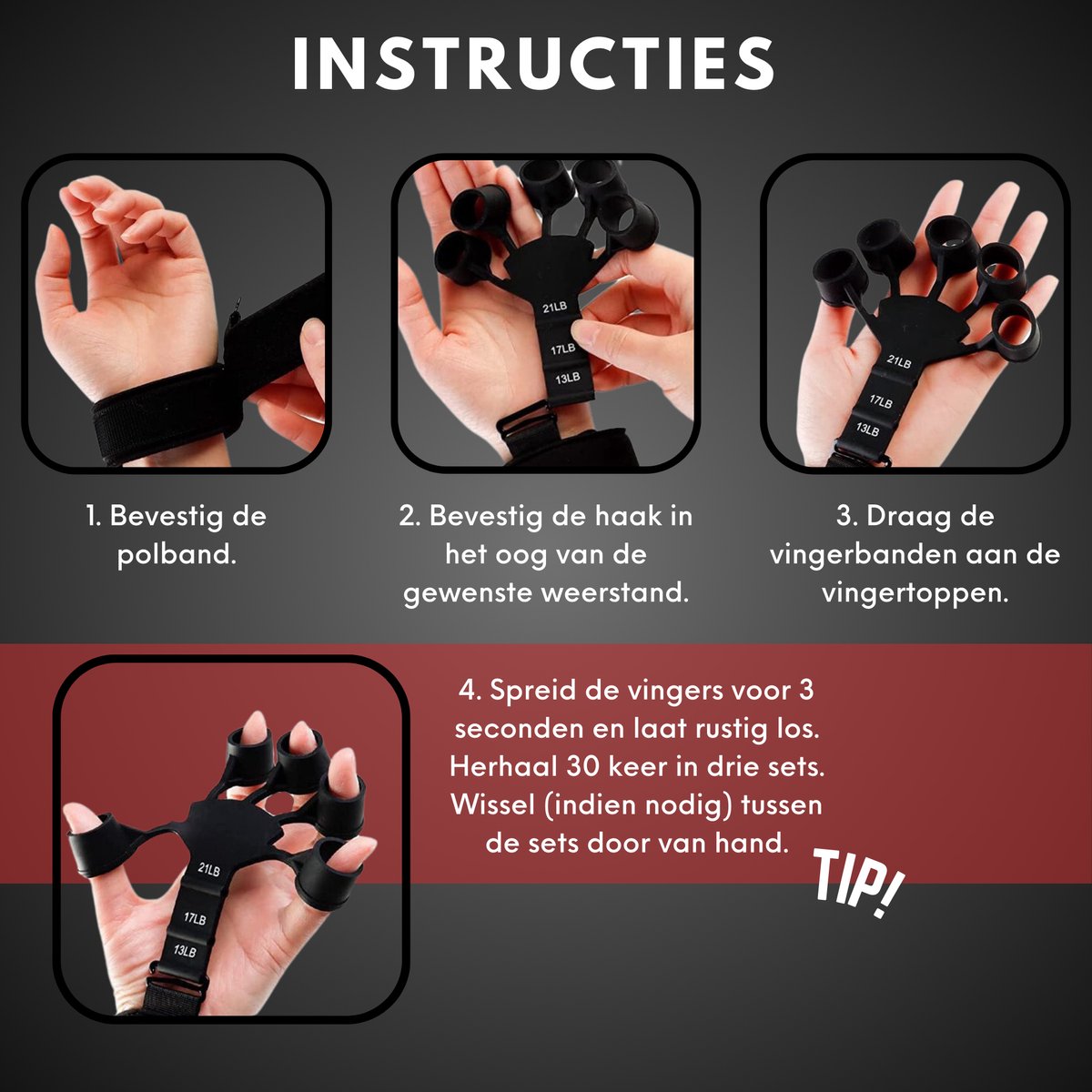 Verstelbare Vingertrainer Set