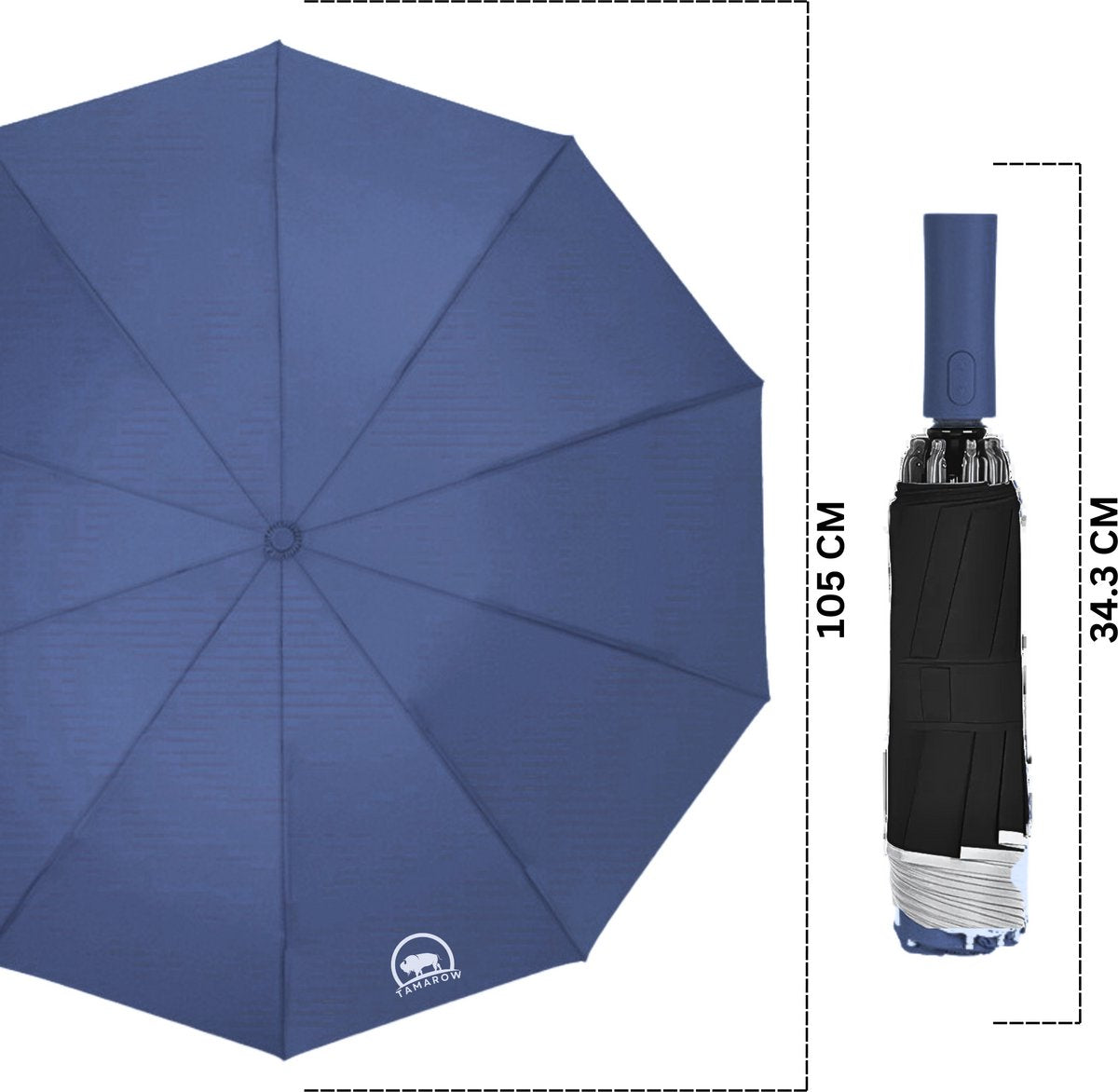 Automatisch Opvouwbare Paraplu Blauw