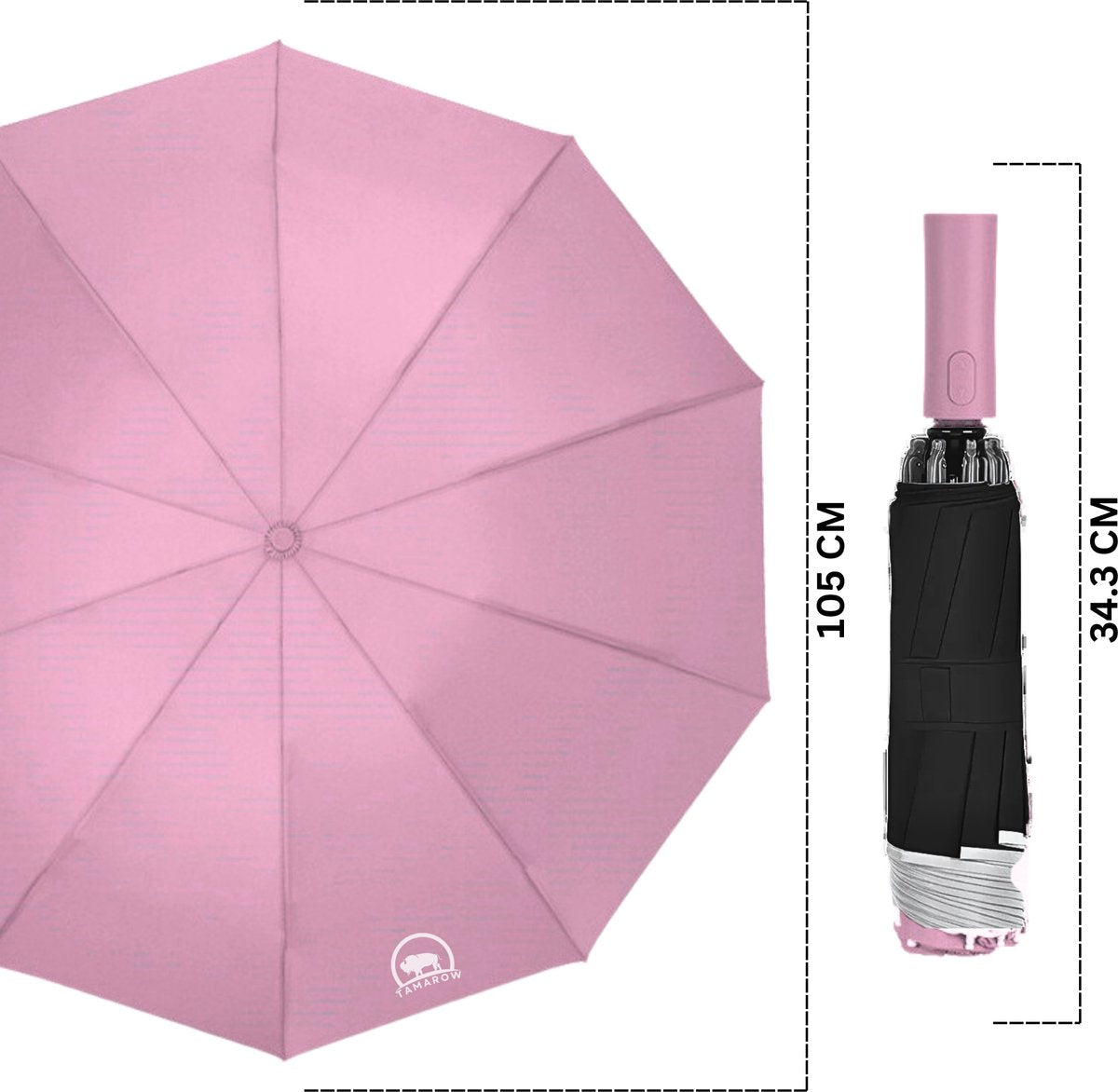 Automatisch Opvouwbare Paraplu Roze