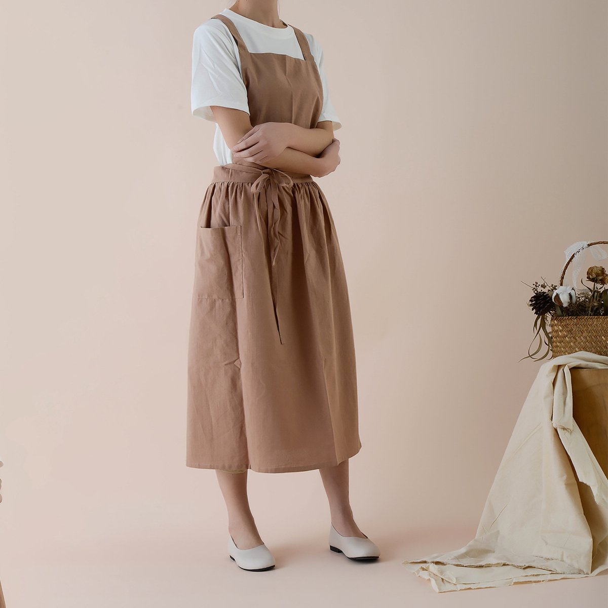 Keukenschort 'Ruffle' Bruin