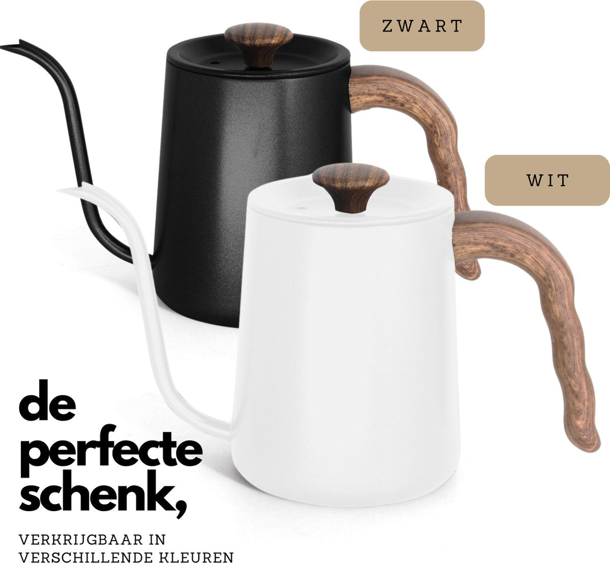 Slow Coffee Ketel 600ml Wood Wit