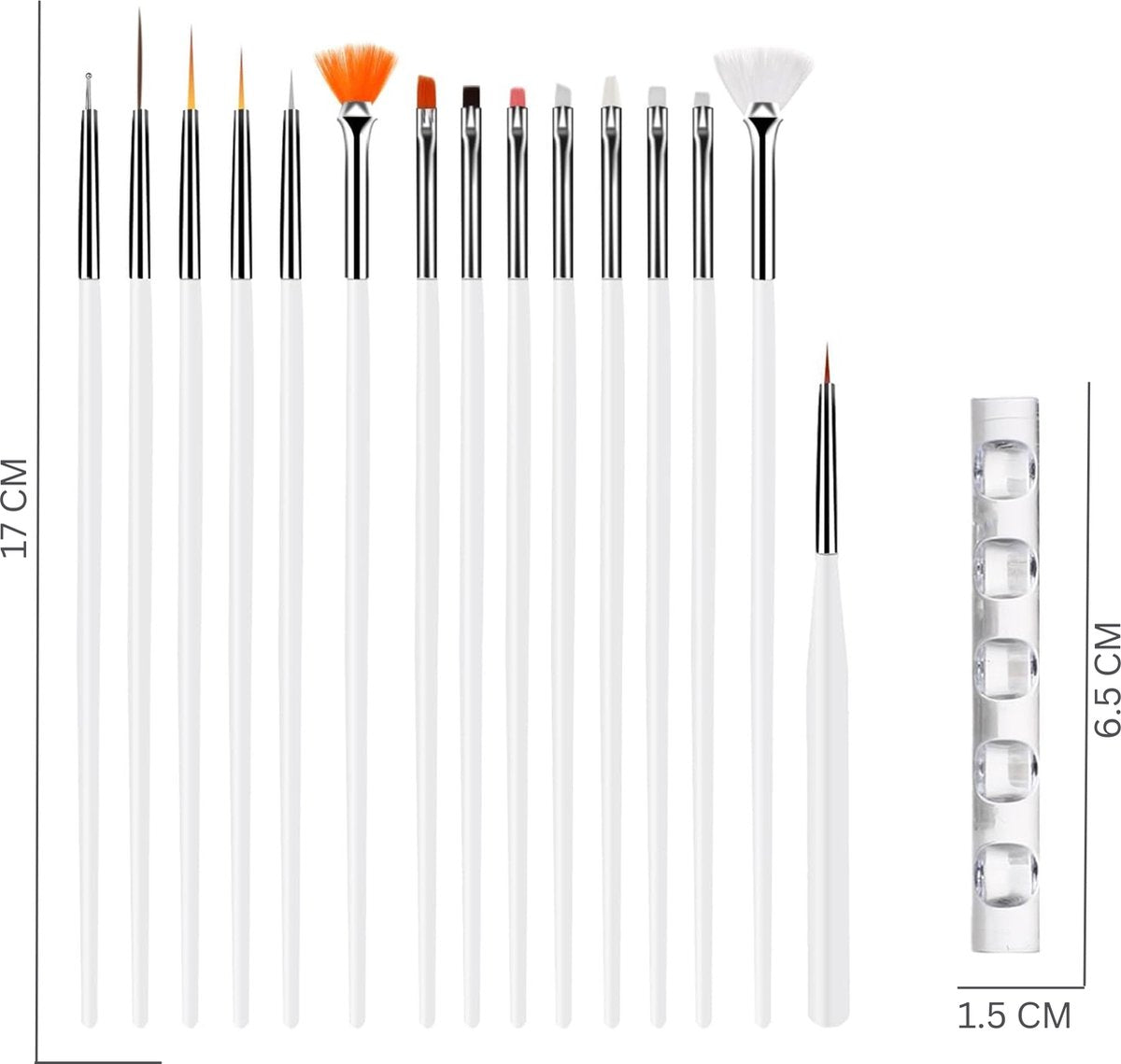 22 delige Nail Art Penselen Set