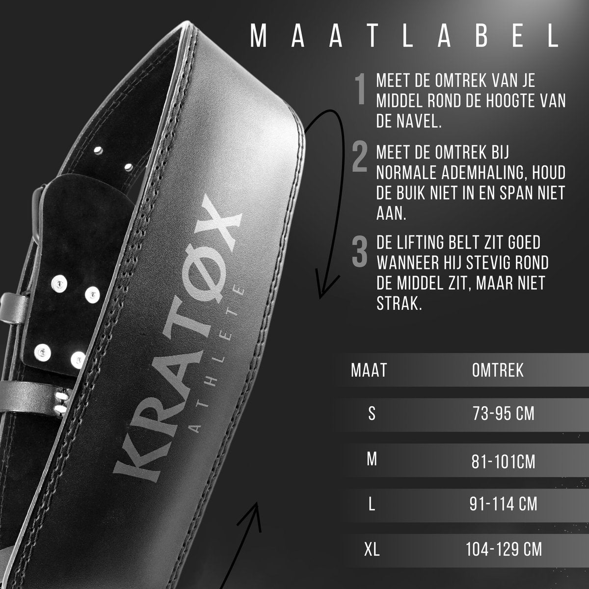 Lifting Belt Leren Zwart