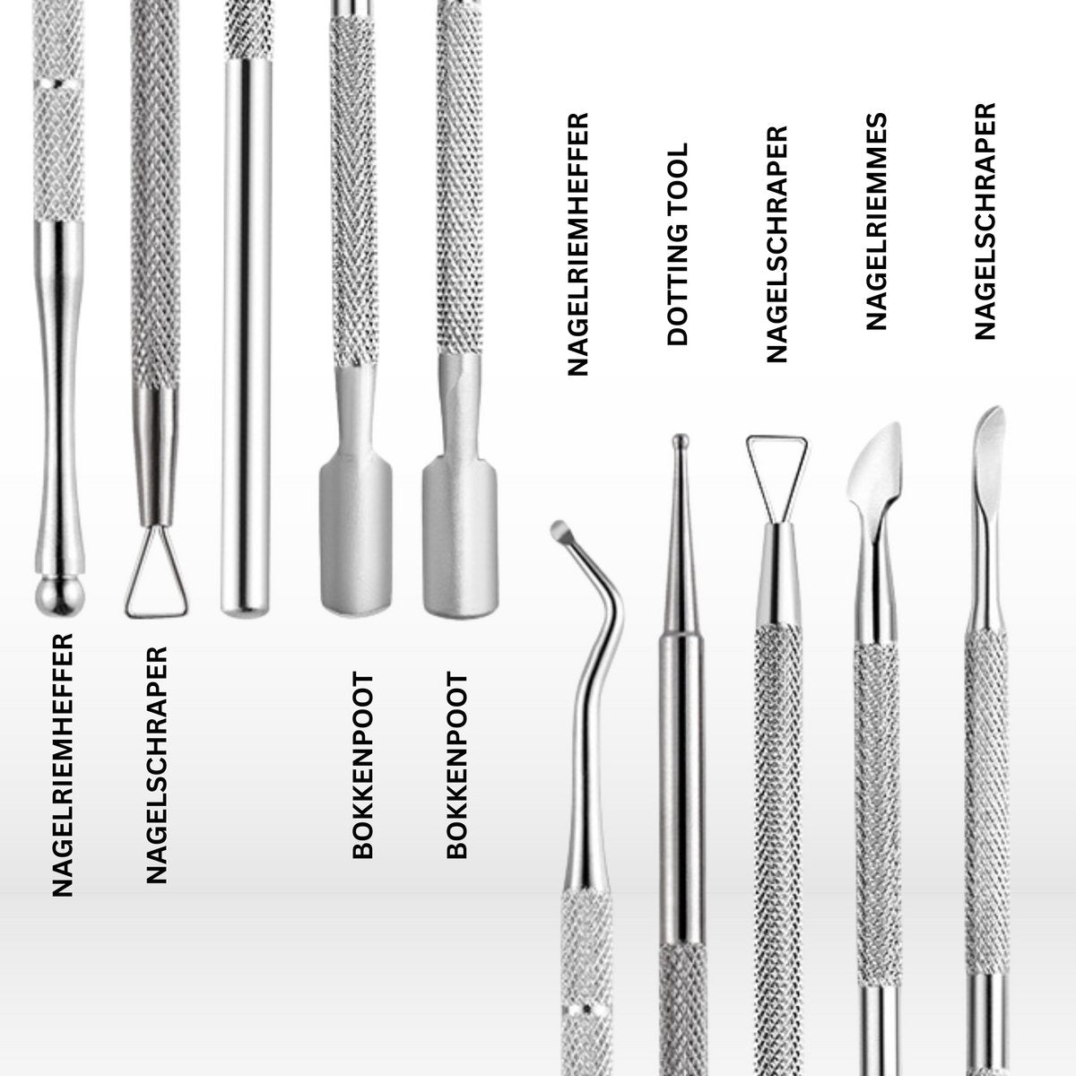 Professionele RVS Nagel Tool Set