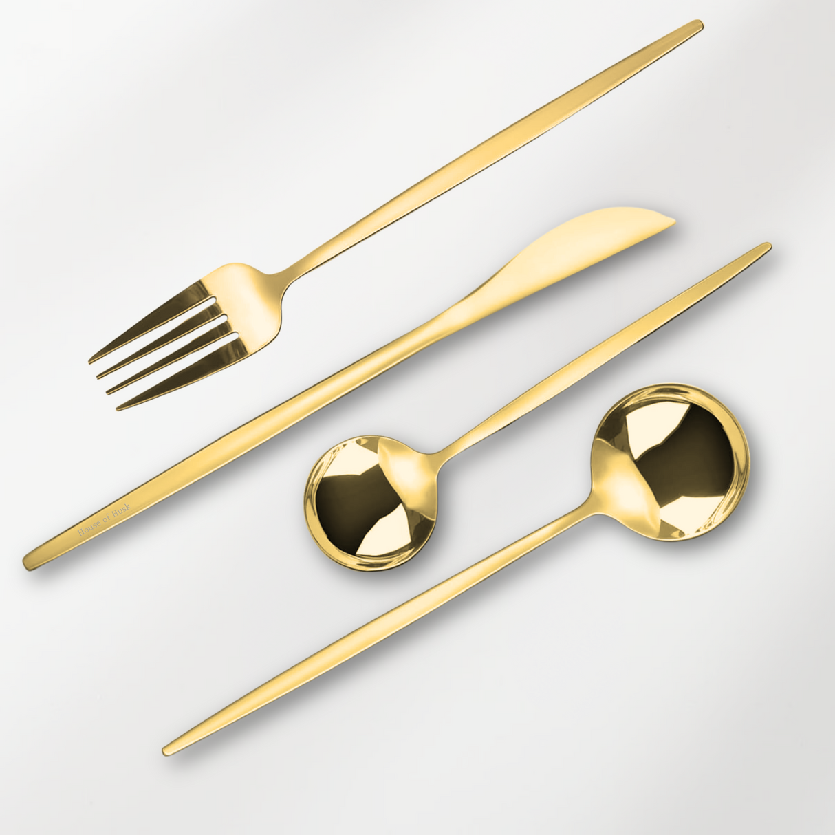 Bestek Hoogglans 6 Persoons Goud