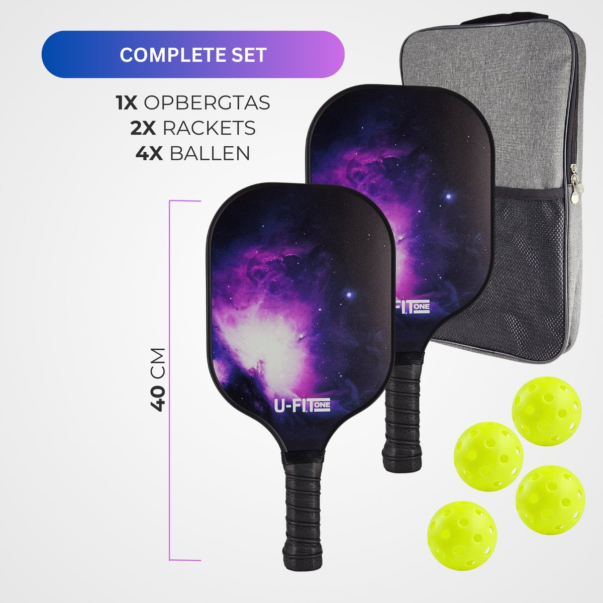 Pickleball Set met Ballen Paars