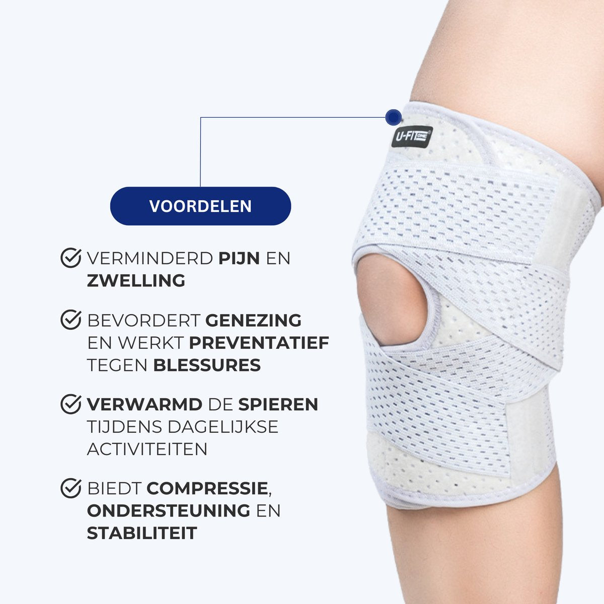 Kniebrace Wit 1 Stuk