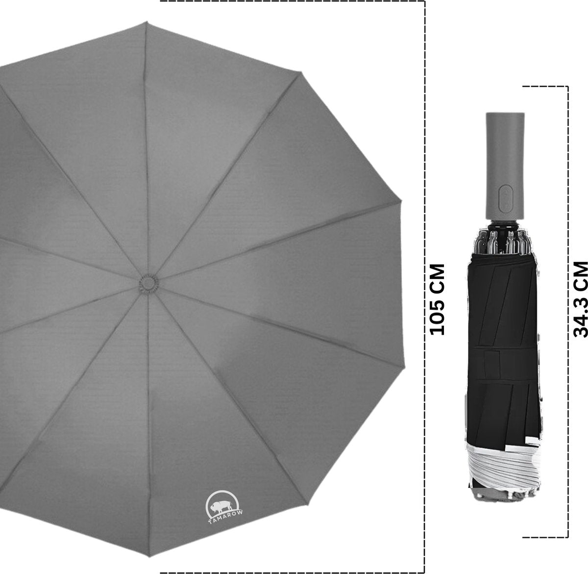 Automatisch Opvouwbare Paraplu Grijs