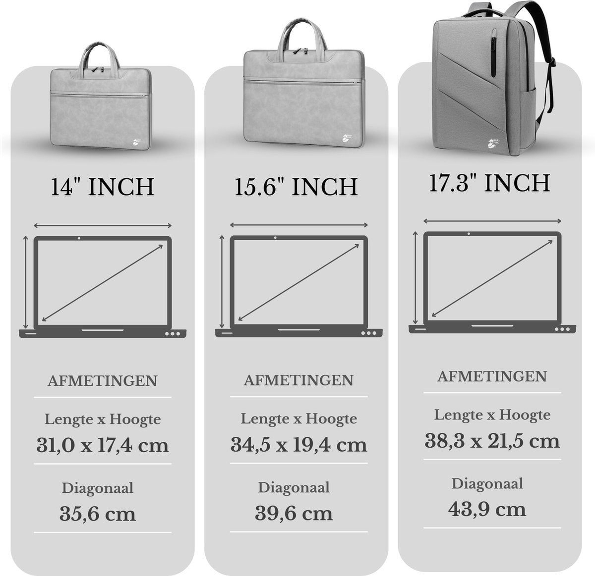 Laptop Rugzak 17.3 inch 31L Grijs