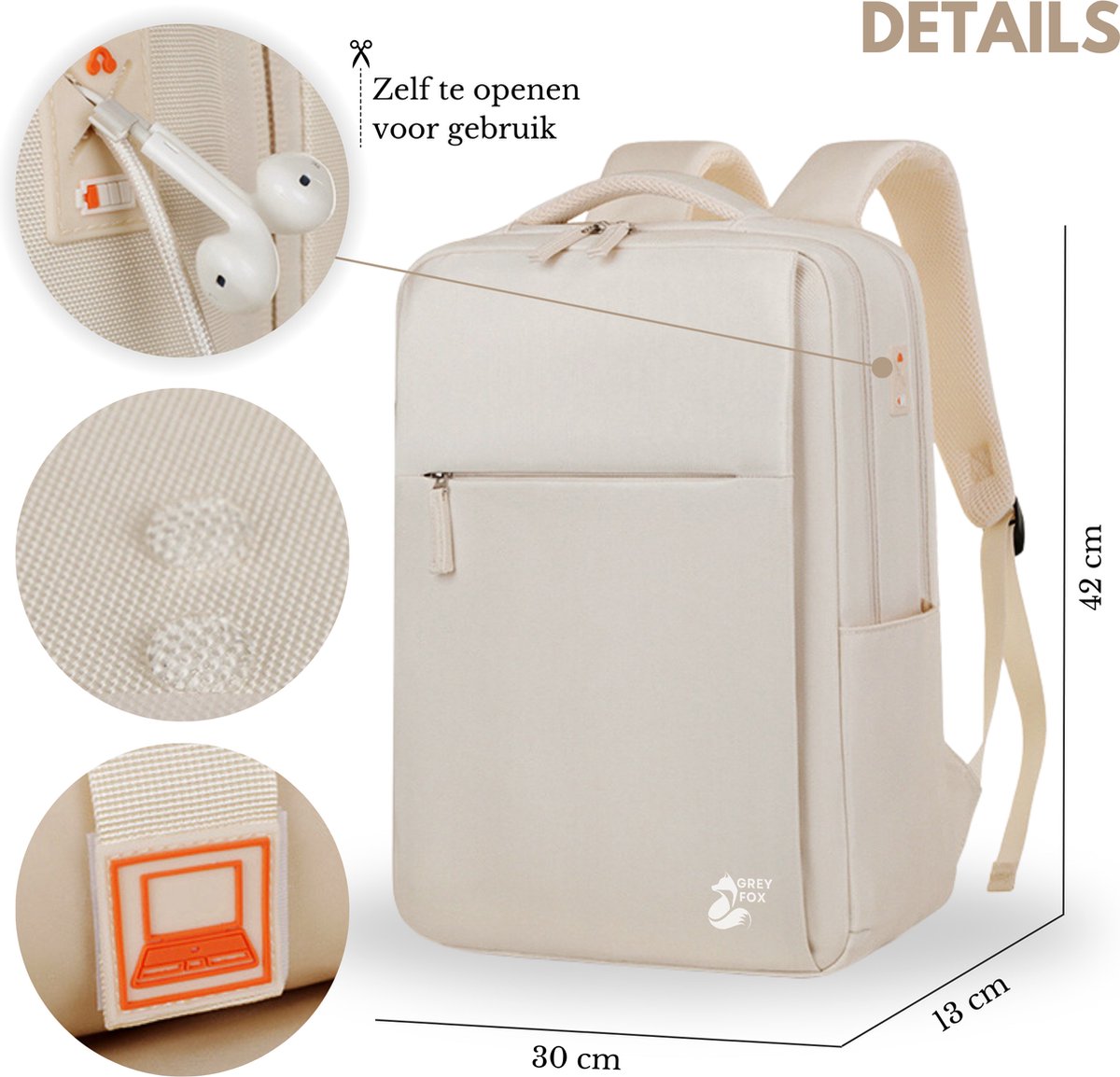 Laptop Rugzak 15.6 inch 30L Beige