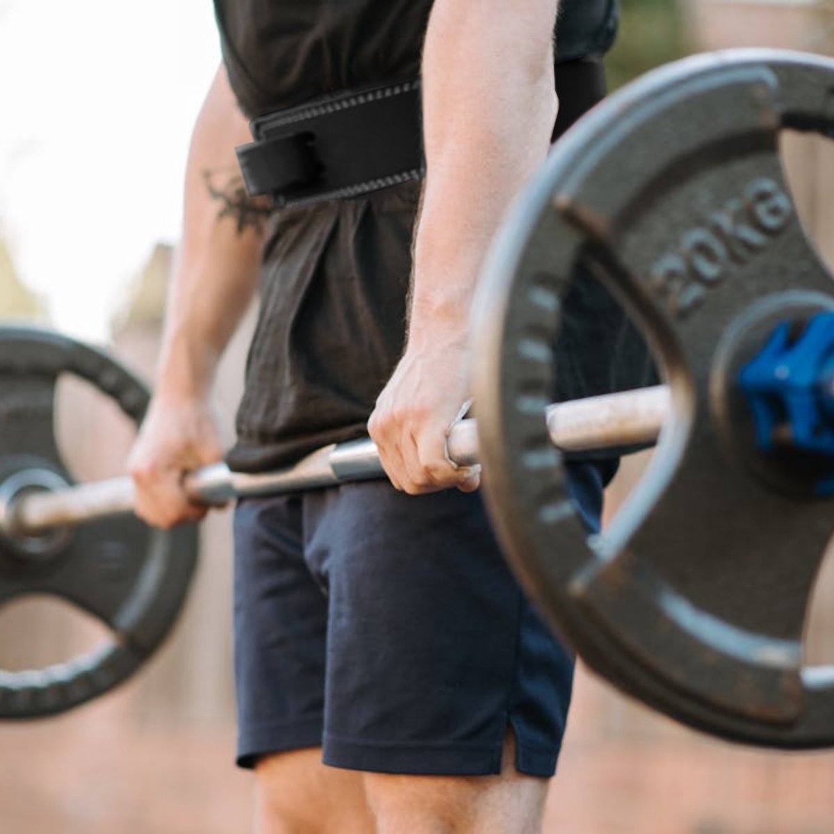 Lifting Belt Dubbel Level Leren Zwart