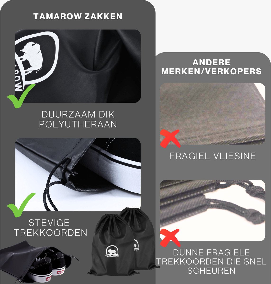 Reis & Opberg Tasen voor Schoenen & Kleding 3 Stuks