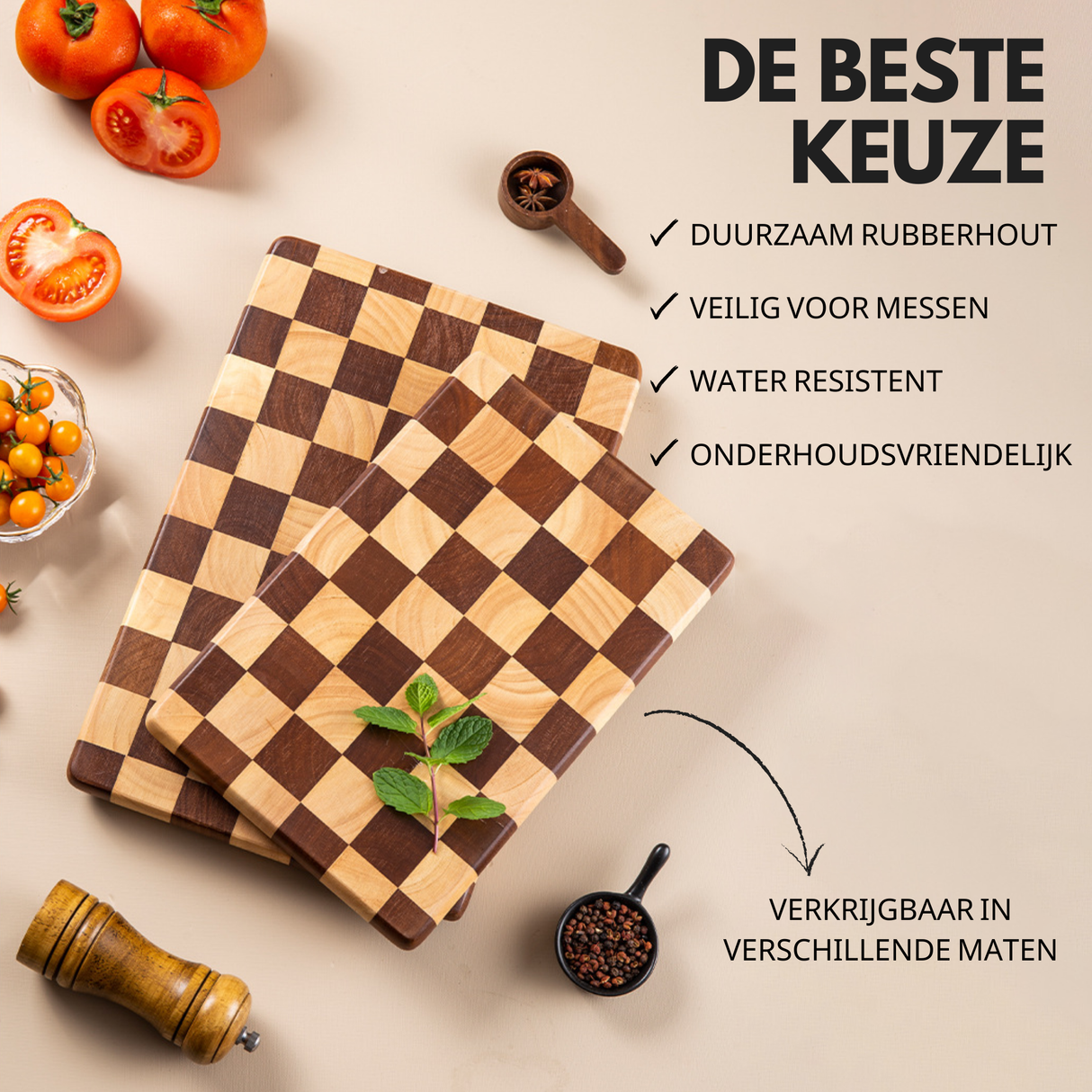 Snijplank 'Check' Klein 30x20x2.5cm