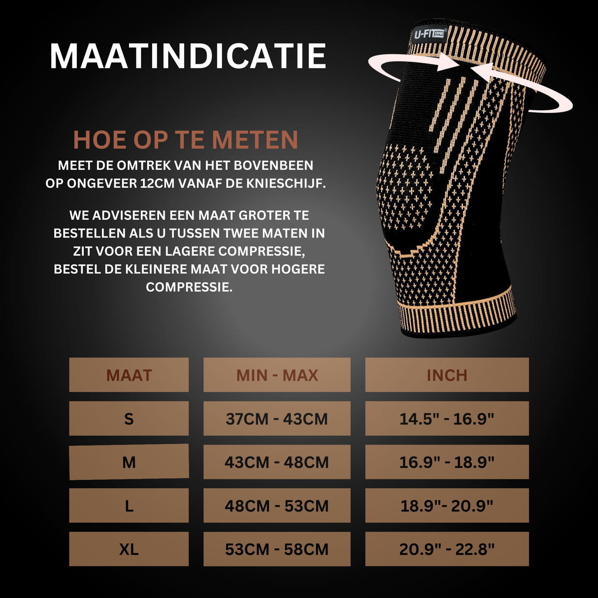 Knie Brace Koper 1 Paar