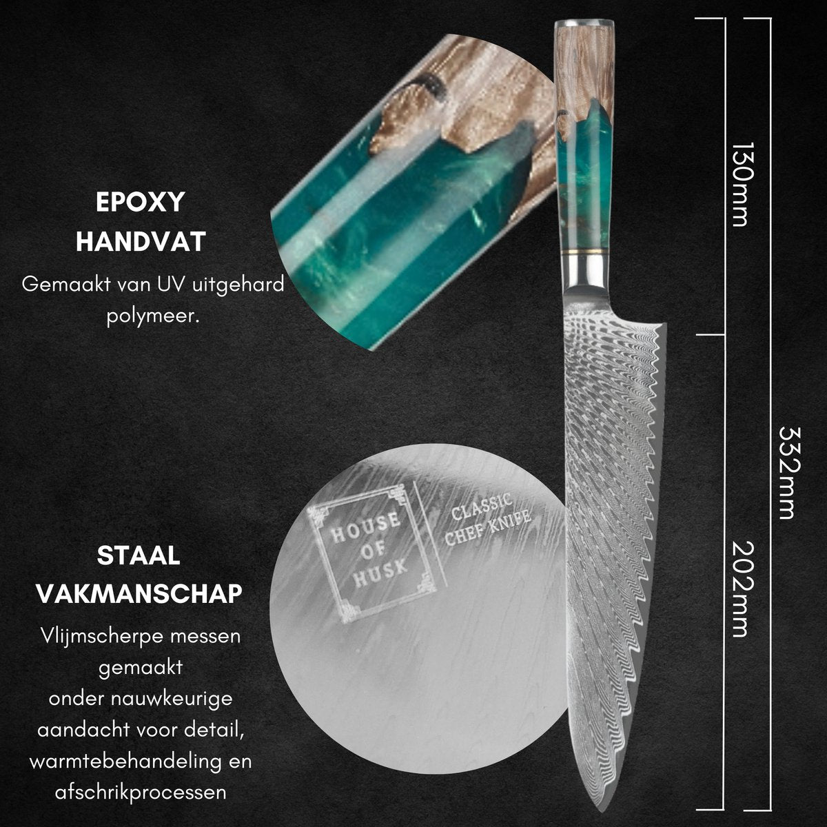 Chef Knife 10Cr15CoMov Resin