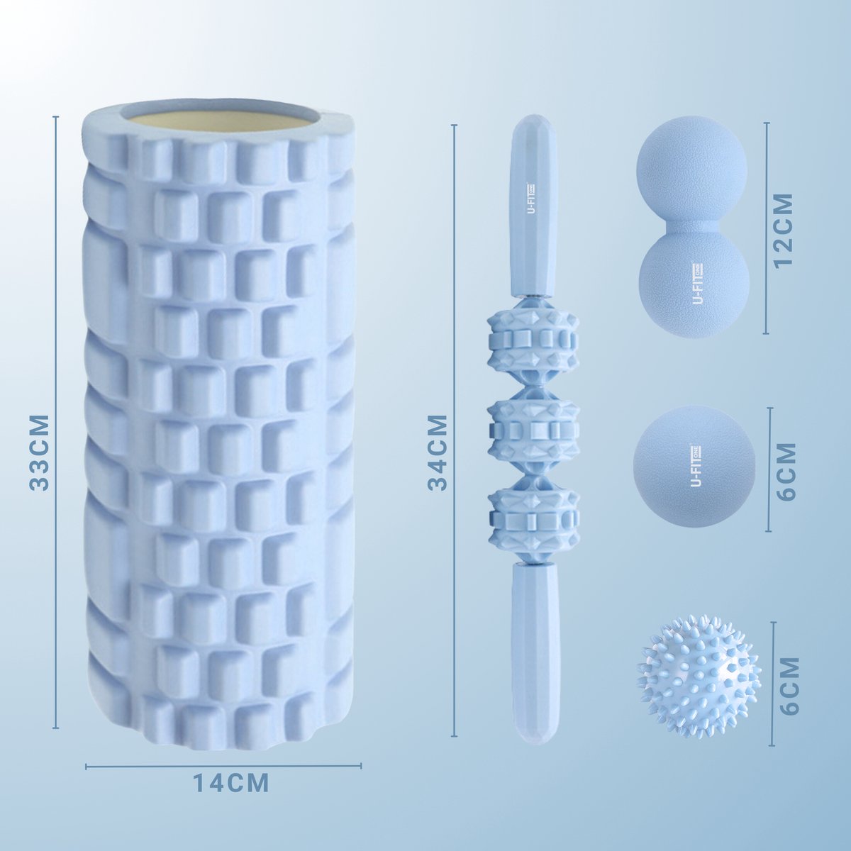 Foam Roller(33cm) 5 Delige Set