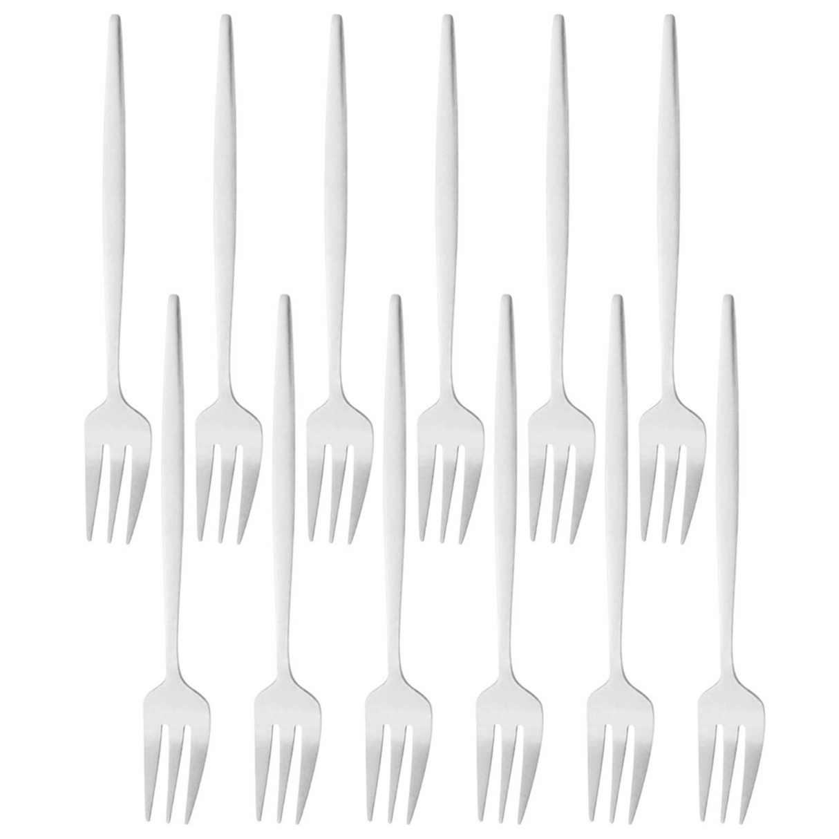 Gebaksvorken 12 Stuks Zilver