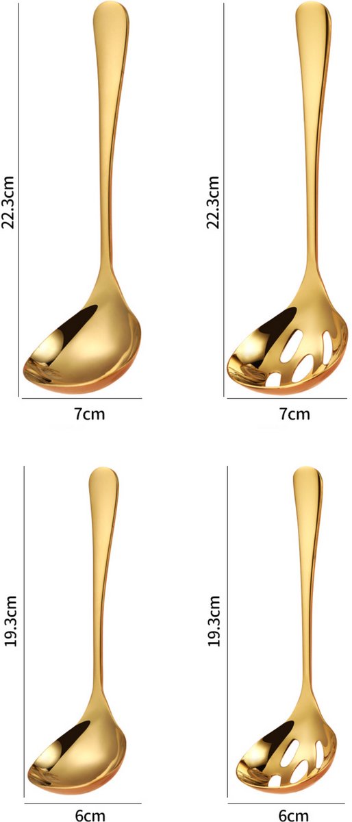 Soeplepel Mix Set 22.3cm - Ø7cm Goud
