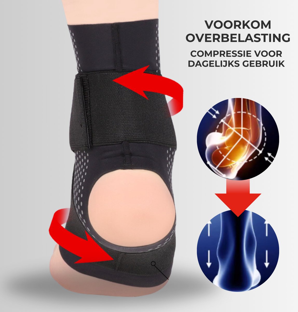 Enkelbrace Dun Zwart 1 Paar