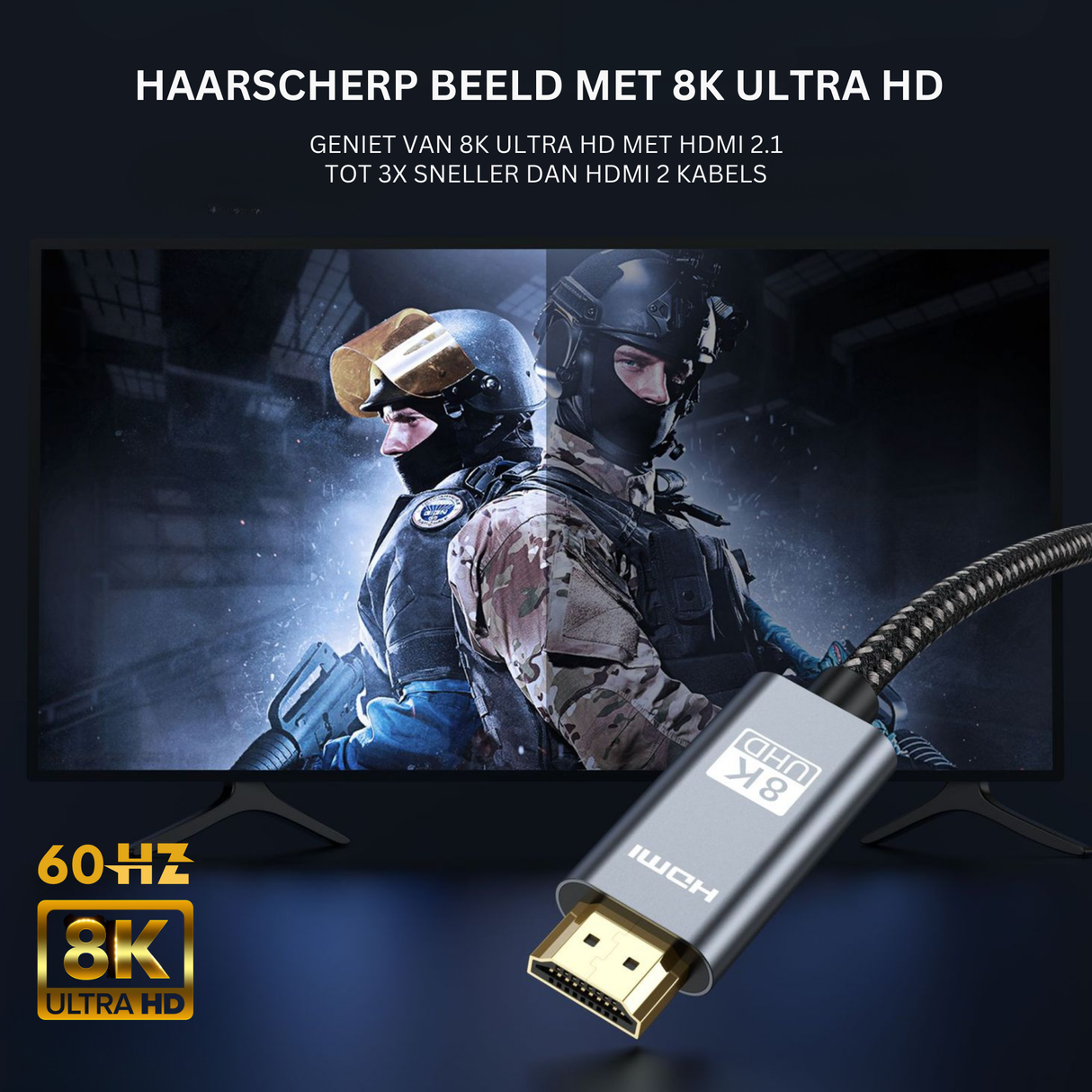 Dual HDMI 2.1 Kabel 2 Meter