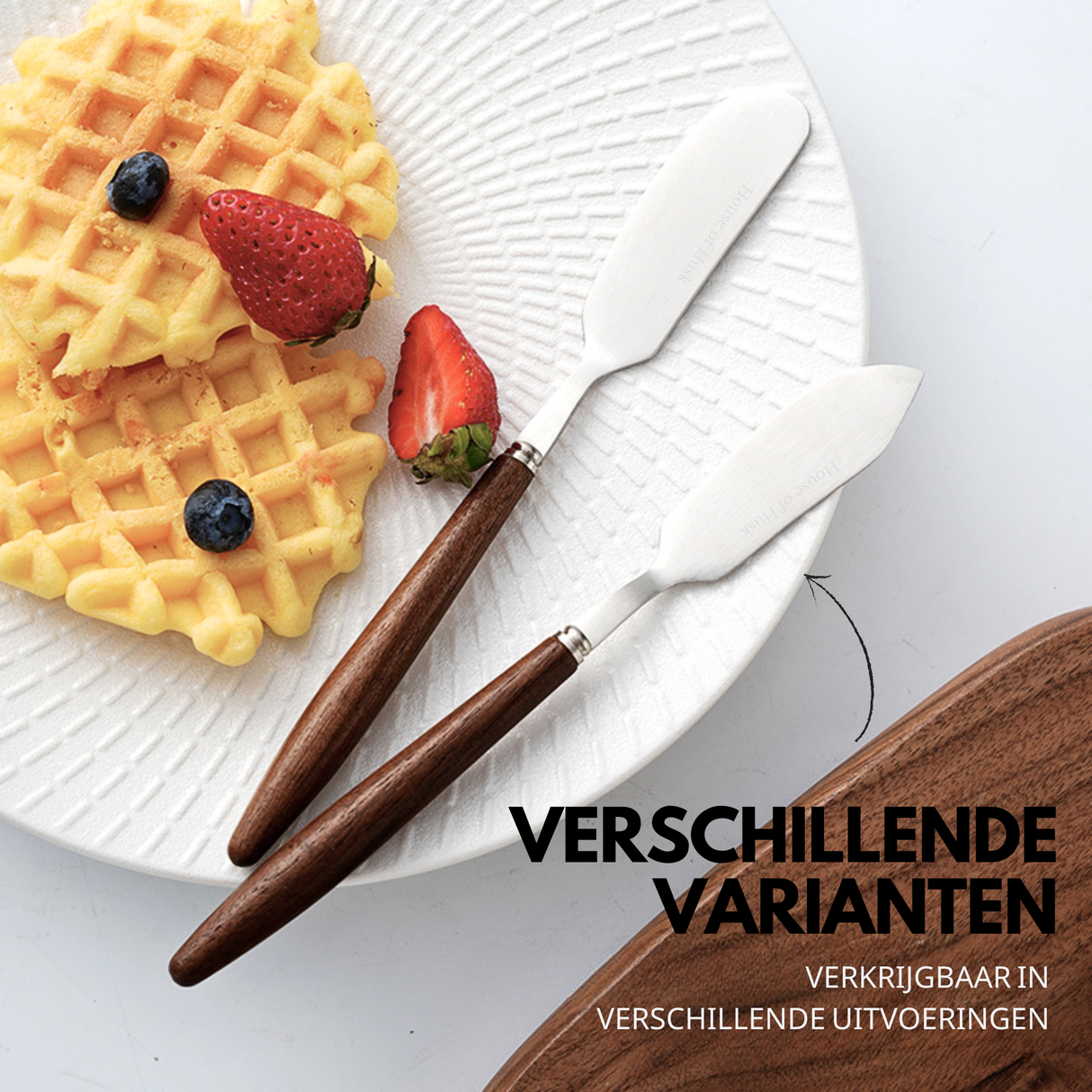 Botermesjes met Walnoot Handvat 6 Stuks