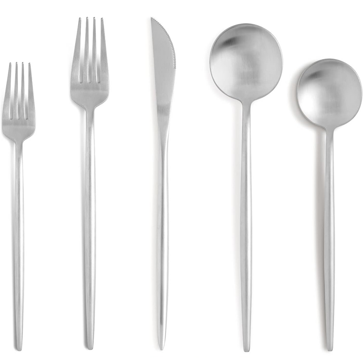 Bestek 5-delig 1 Persoons Set Mat Zilver