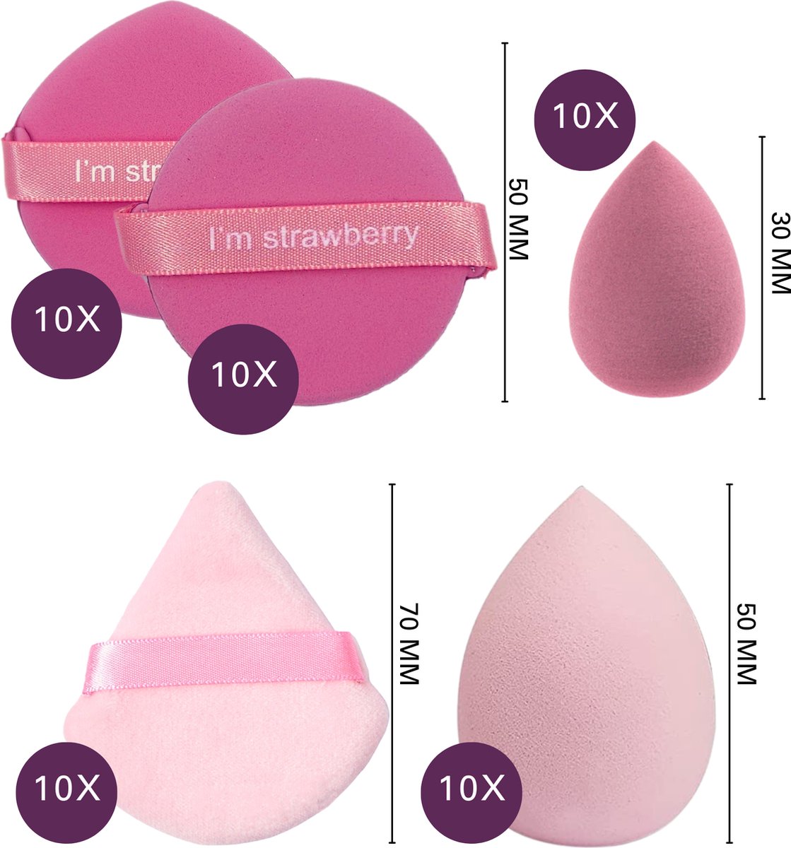 Professional Beauty Blender Set 50 Stuks