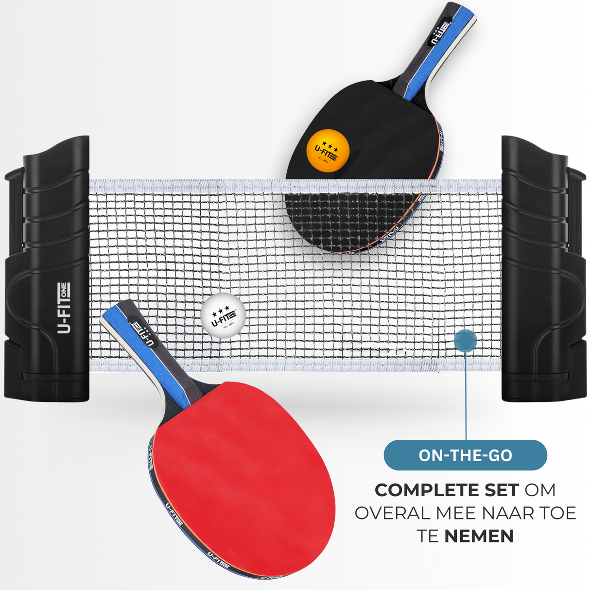 Tafeltennis Set 4 Stuks 3 Star + 30ballen + Net