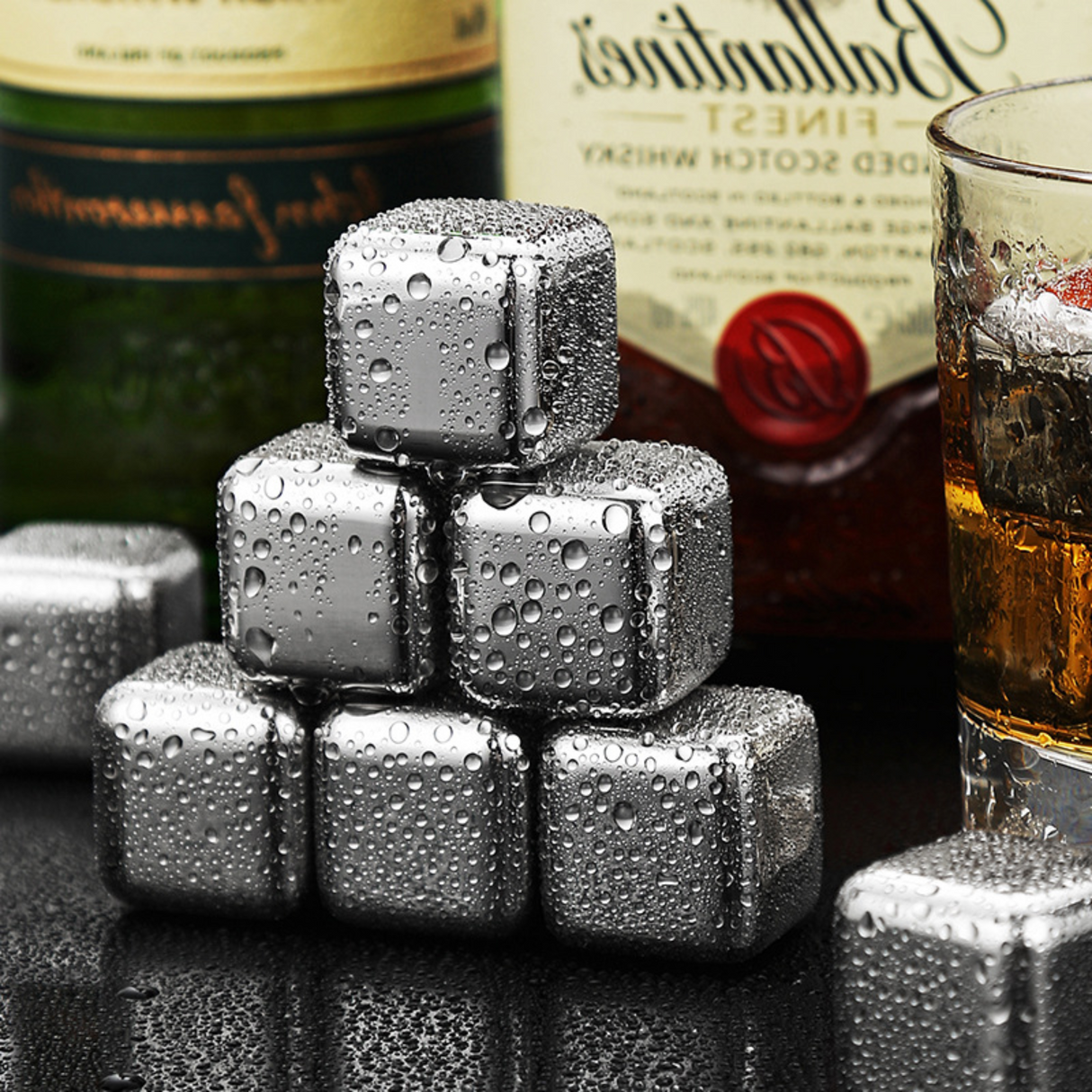 Stalen Whiskey Stenen 8 Stuks