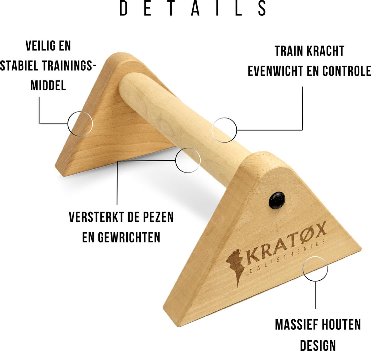 Parallettes Hout 30cm Push up Bars