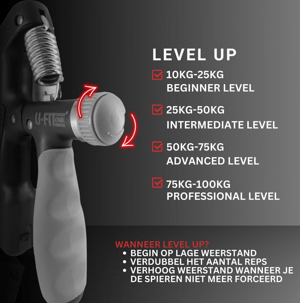 Teller Handtrainer 10KG tot 100KG 8 Delige Set