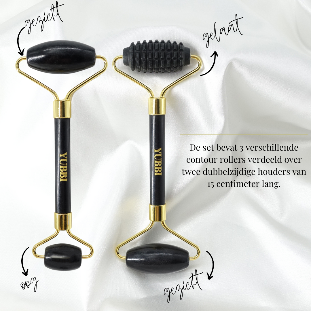 Gua Sha Set Zwarte Jade