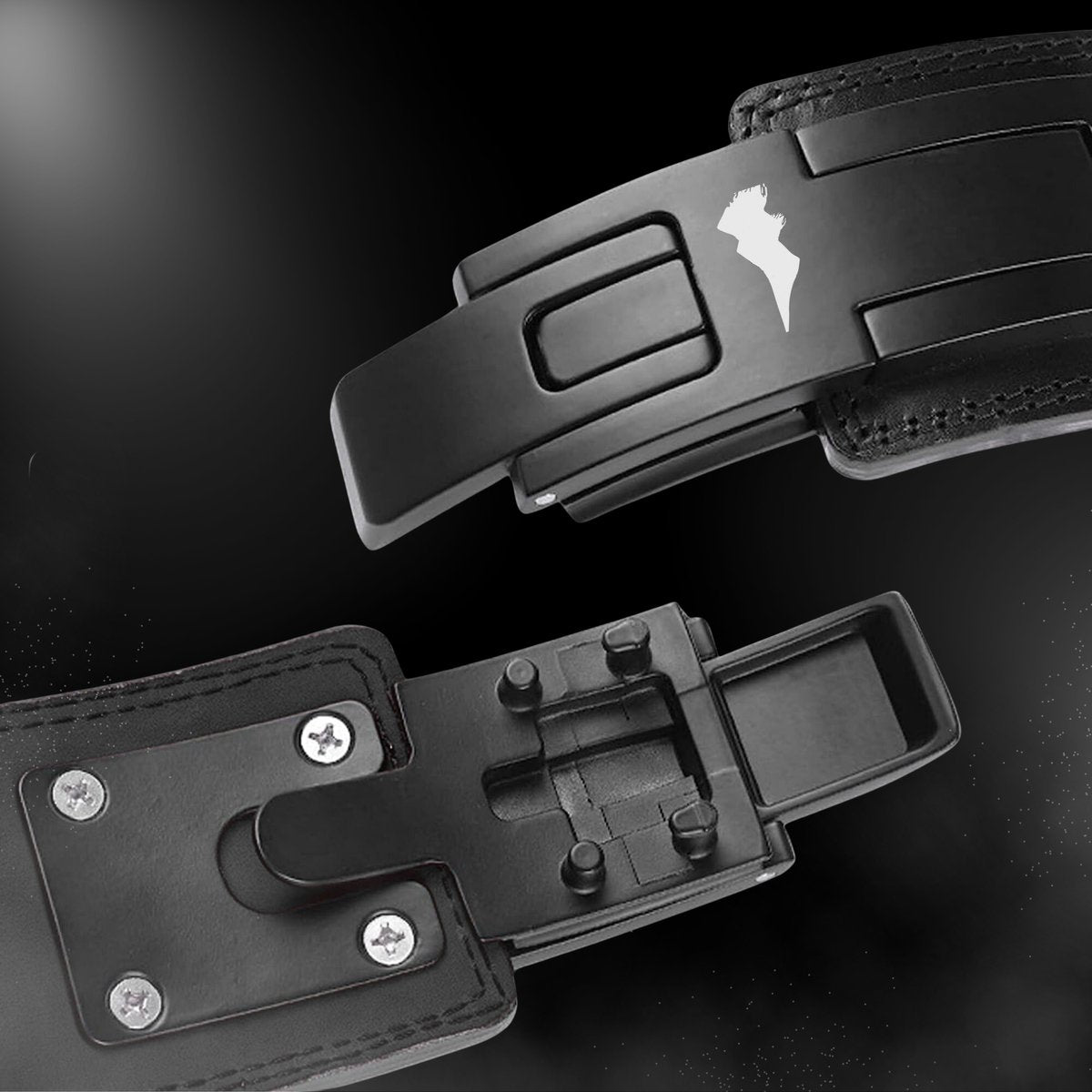 Lifting Belt Dubbel Level Leren Zwart