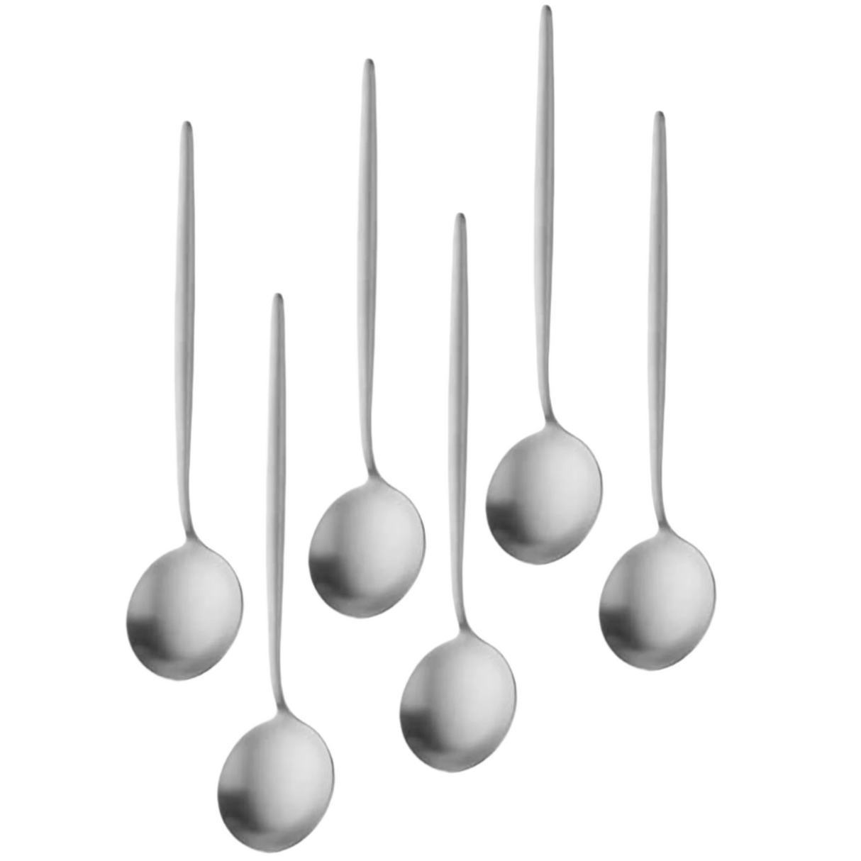 Theelepels 13cm Mat Zilver 6 Stuks