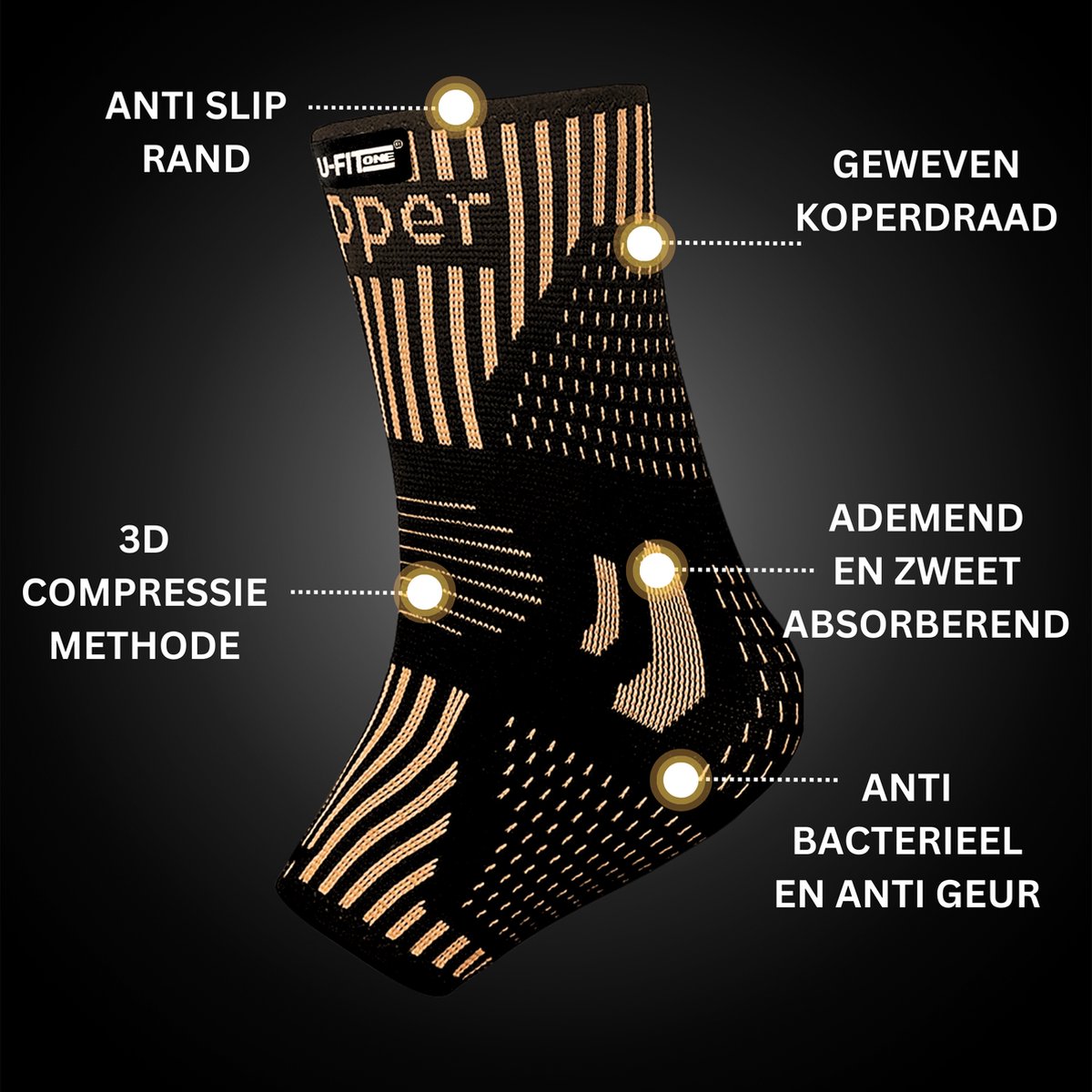 Enkelbrace Copper 1 Paar