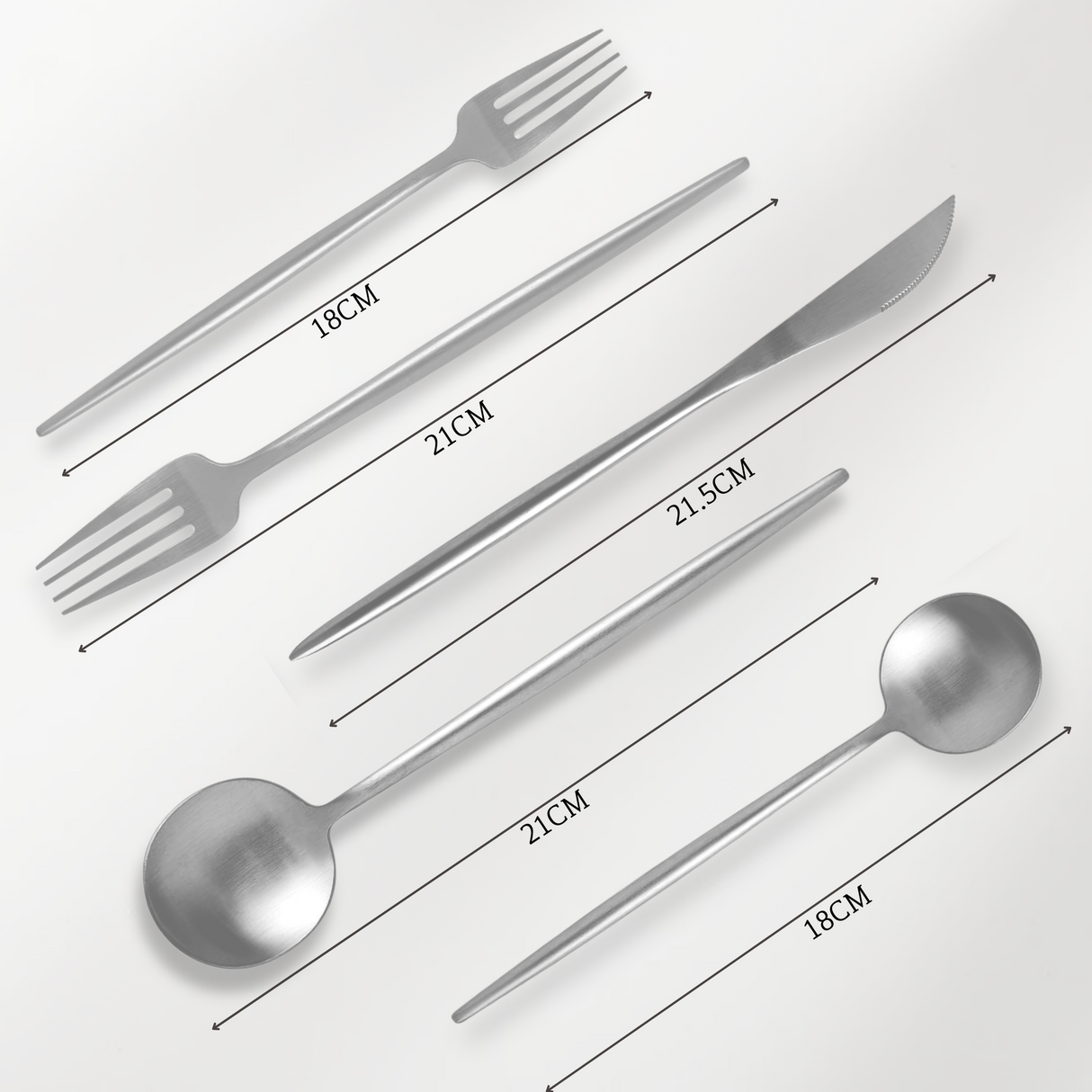 Bestek 5-delig 1 Persoons Set Mat Zilver