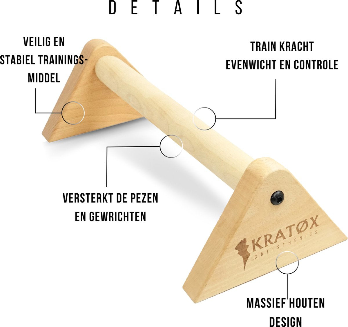 Parallettes Hout 50cm Push up Bars