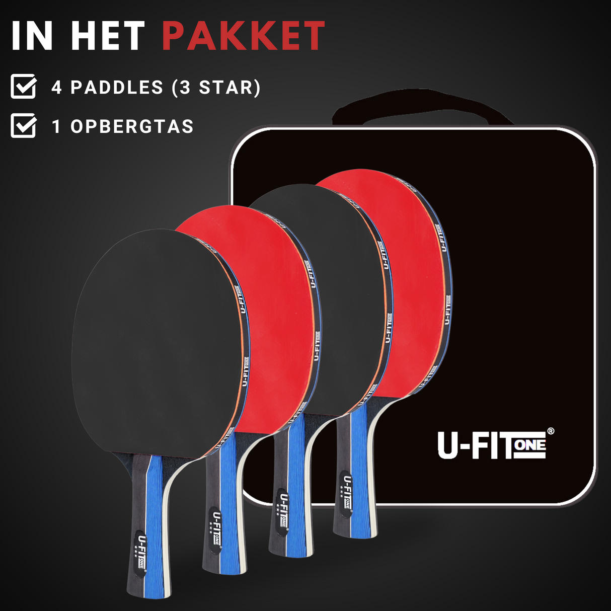 Premium Tafeltennis Batjes 4 Stuks 3 Star