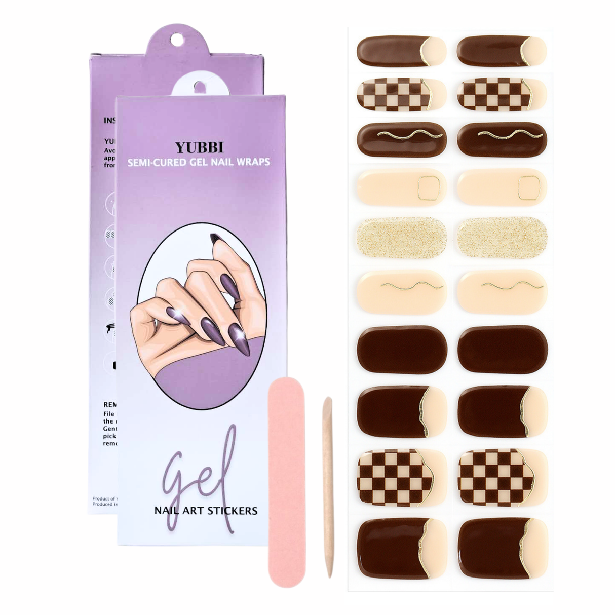 UV Gellak Stickers "Classy Brown"