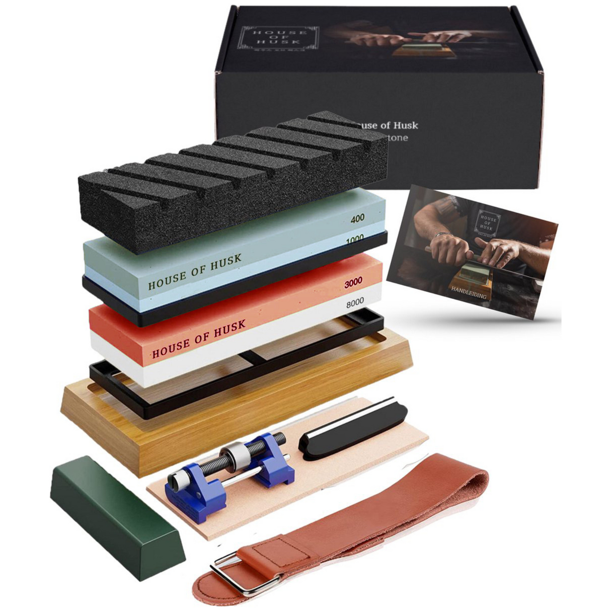 Dubbelzijdige Messen Slijpstenen Set met Vlaksteen