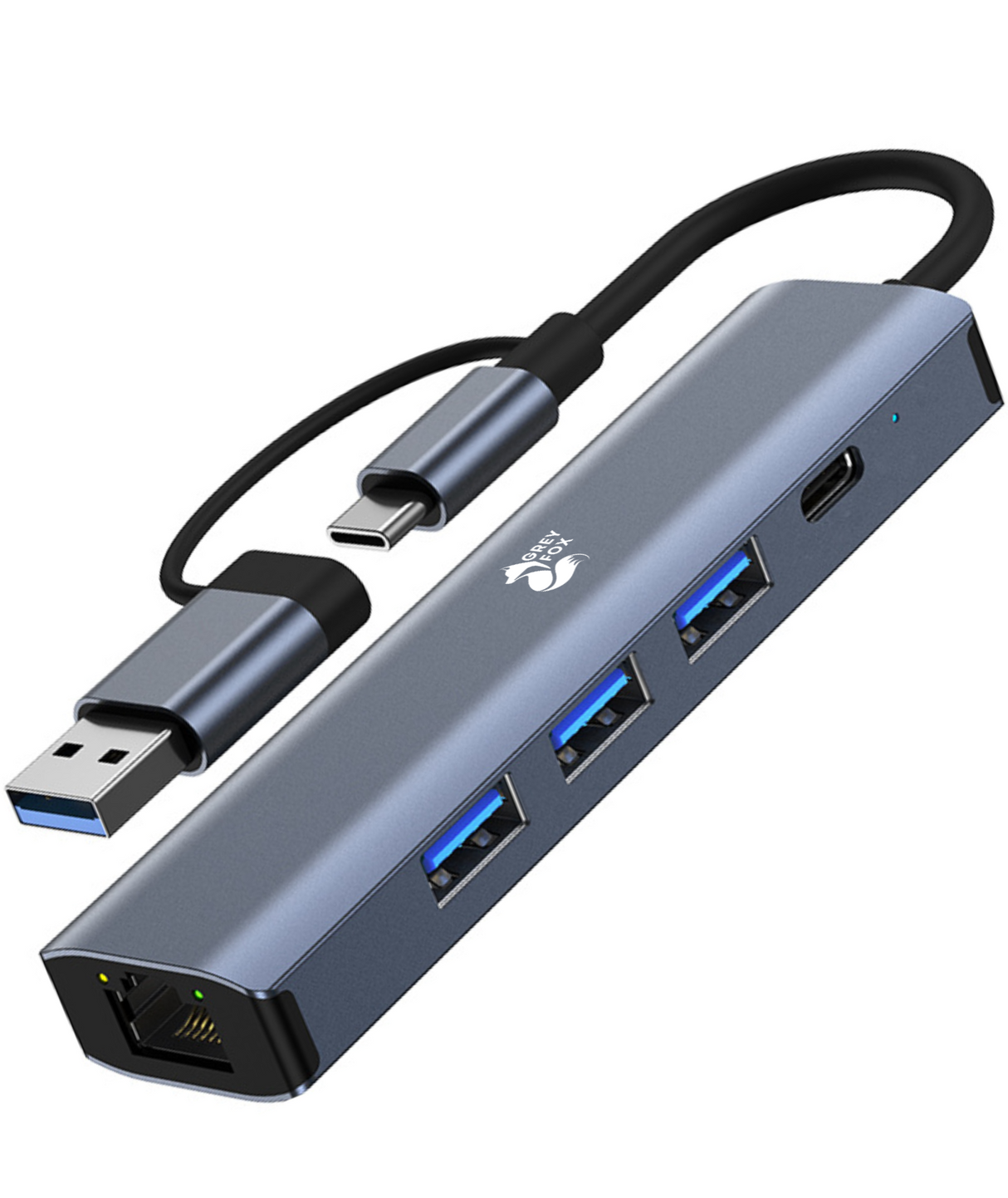 5-in-1 Netwerk/USB Hub