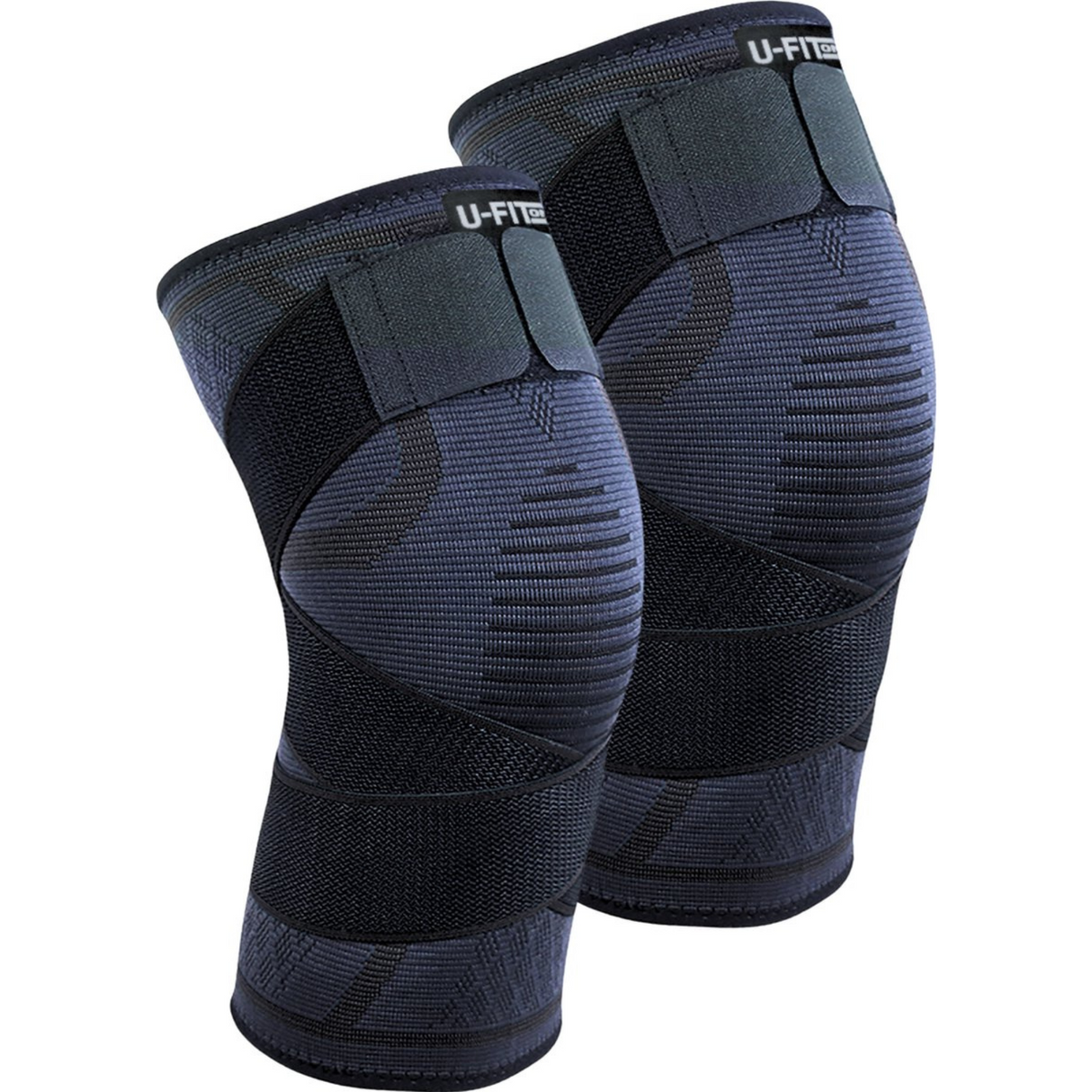 3D Compressie Kniebrace met Band Navy 1 Paar