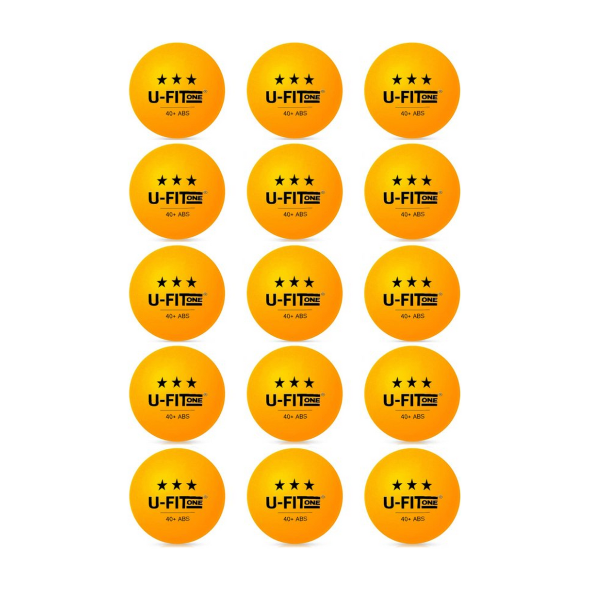 Pro 15ballen Tafeltennisballen 3 Star Oranje