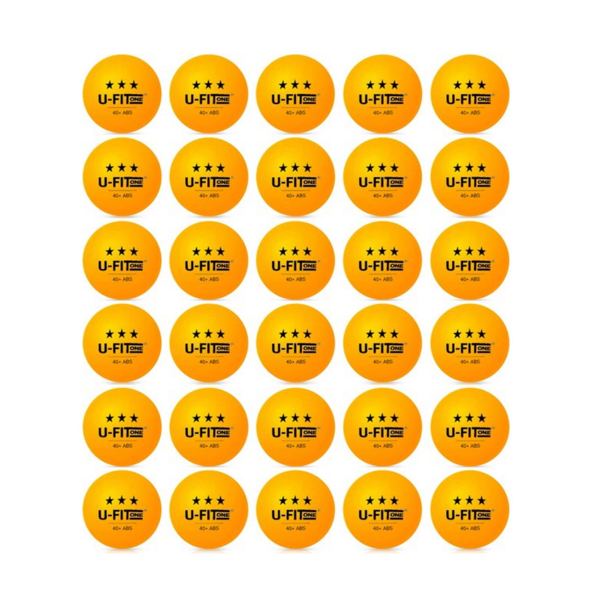 Pro 30ballen Tafeltennisballen 3 Star Oranje