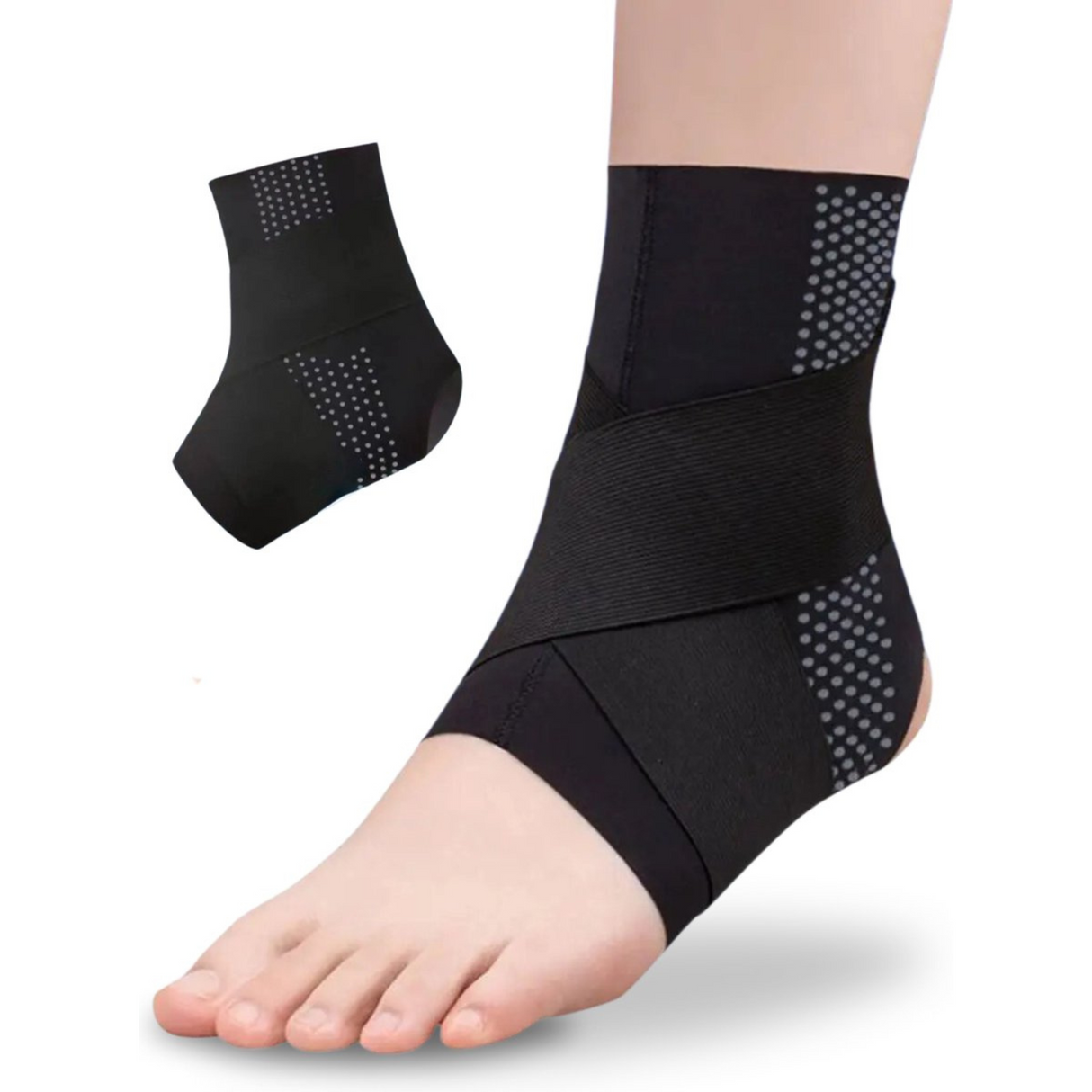 Enkelbrace Dun Zwart 1 Paar