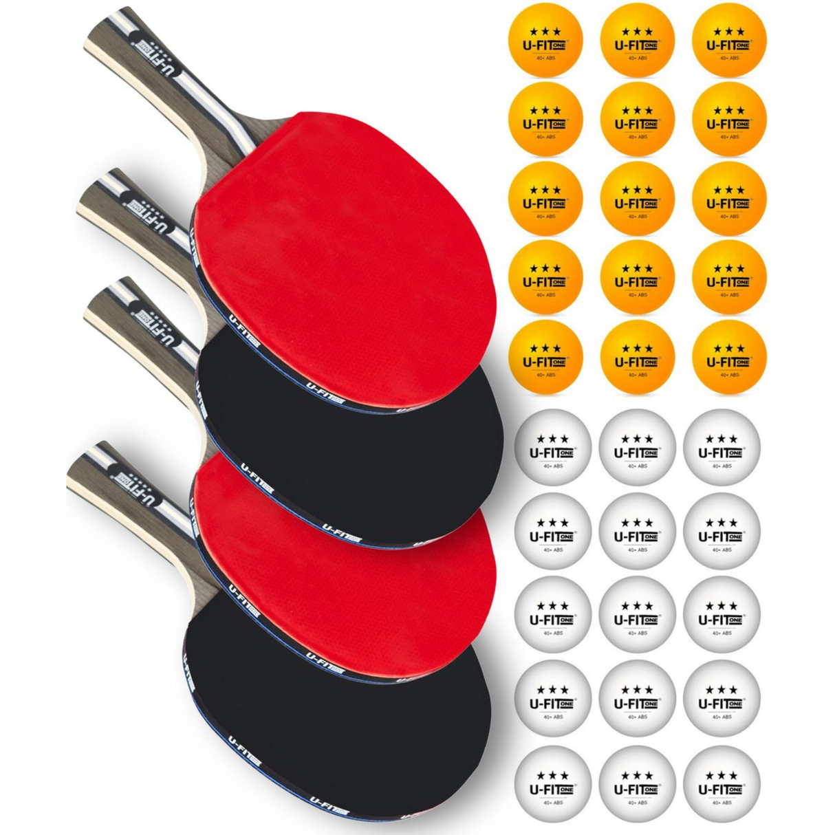 Premium Tafeltennis Set 4 Stuks 5 Star + 30ballen